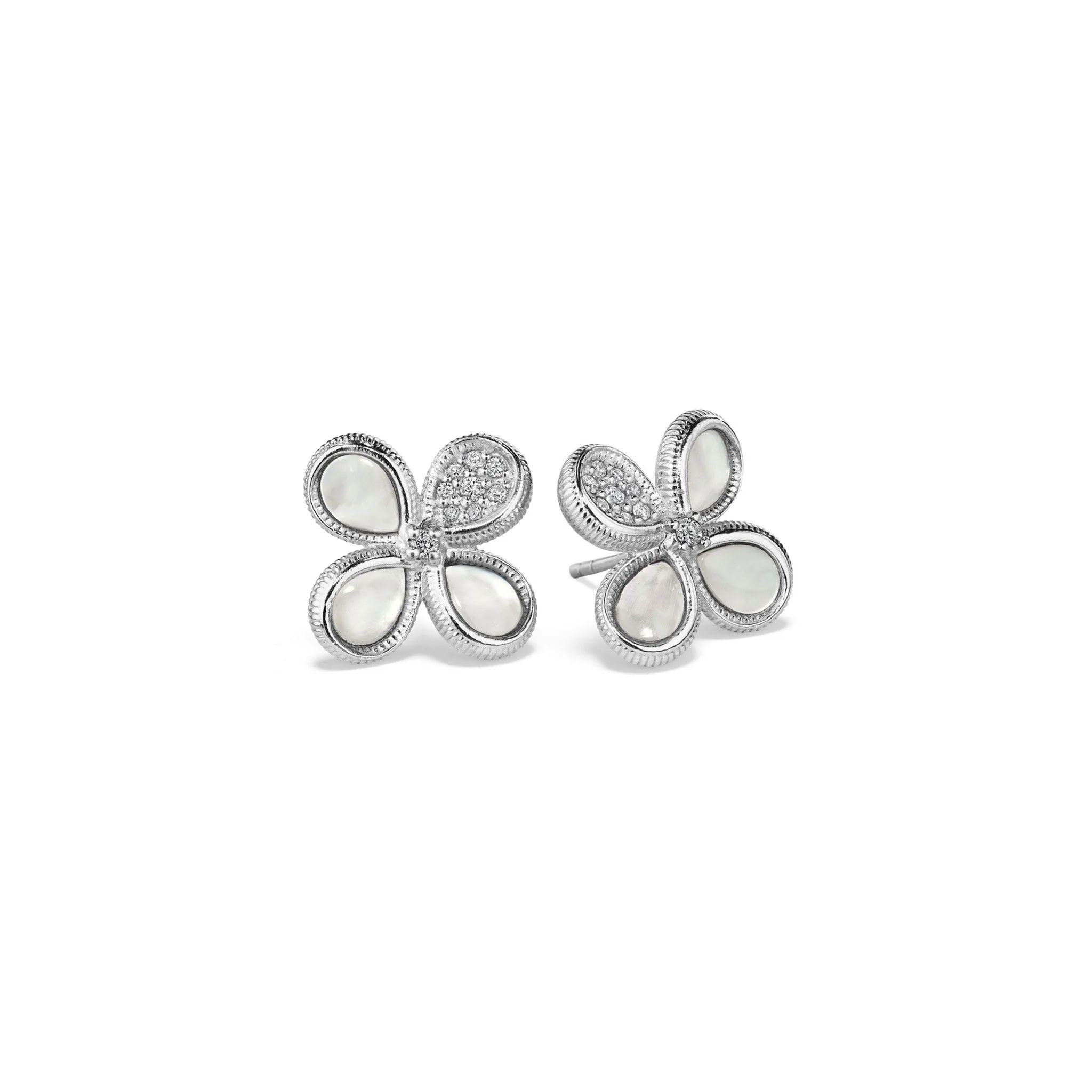 Jardin Stud Earrings with Mother of Pearl and Diamonds | Judith Ripka 