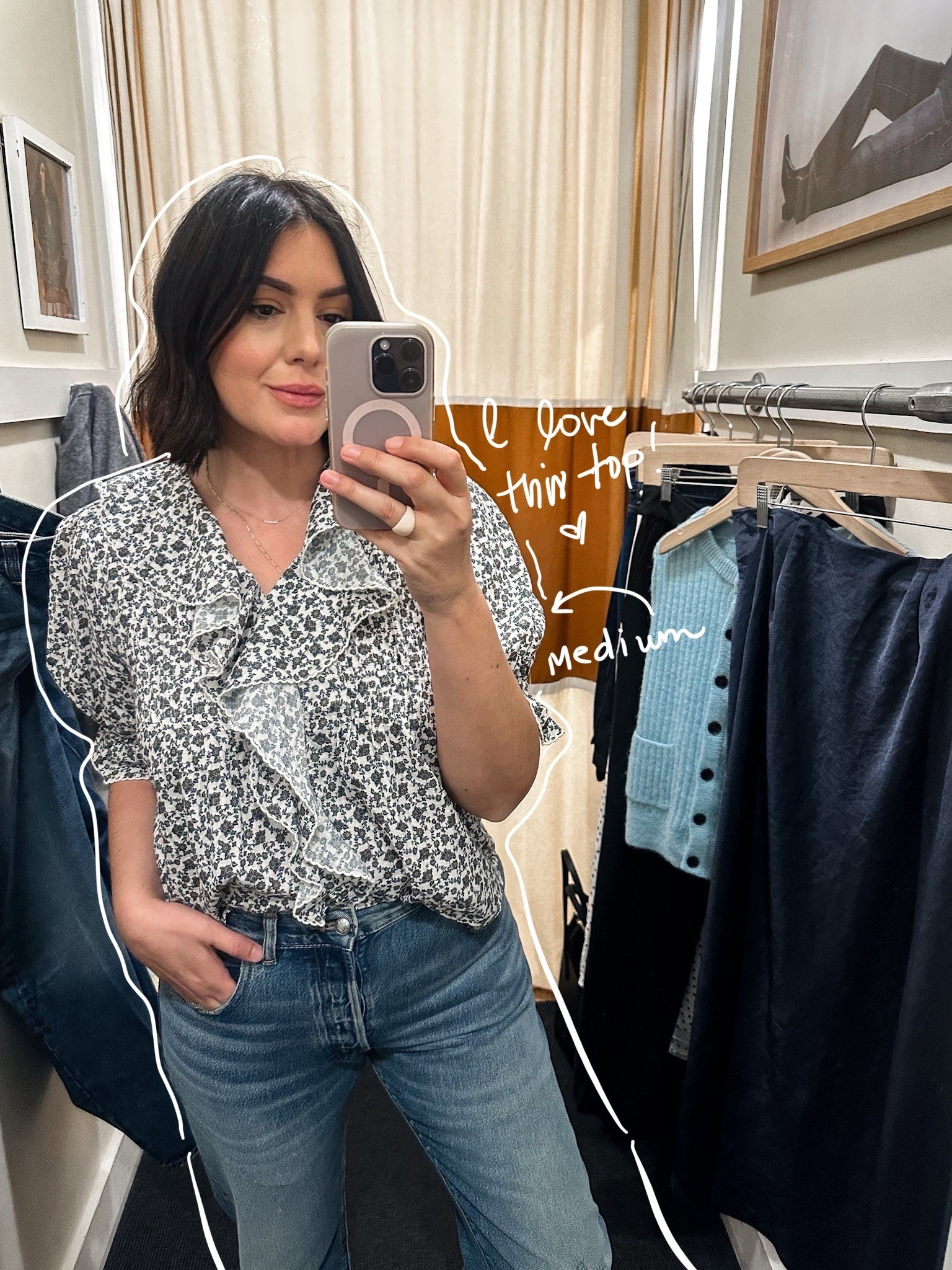 Madewell is having 30% off insider sale! I’m in the medium of the top but it’s going fast! Could size up for bigger boobs.

I’m in the 30 of the jeans! True to size.