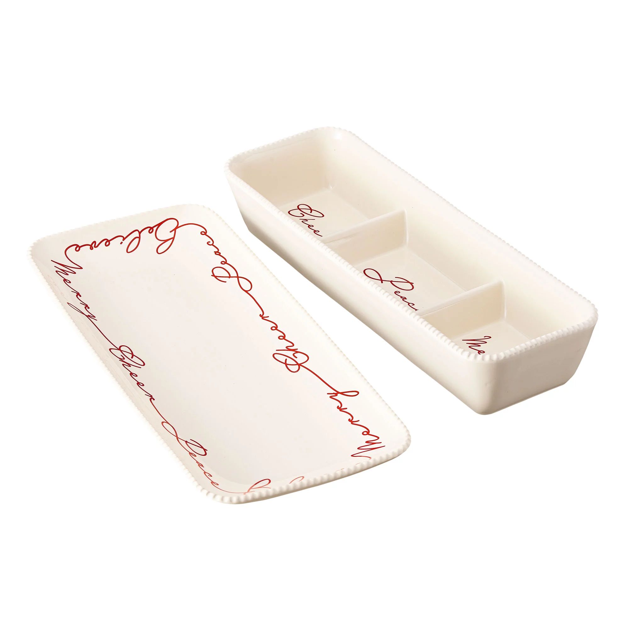 Better Homes & Gardens Winter Botanicals 2-Piece Stoneware Plate Serving Set - Walmart.com | Walmart (US)