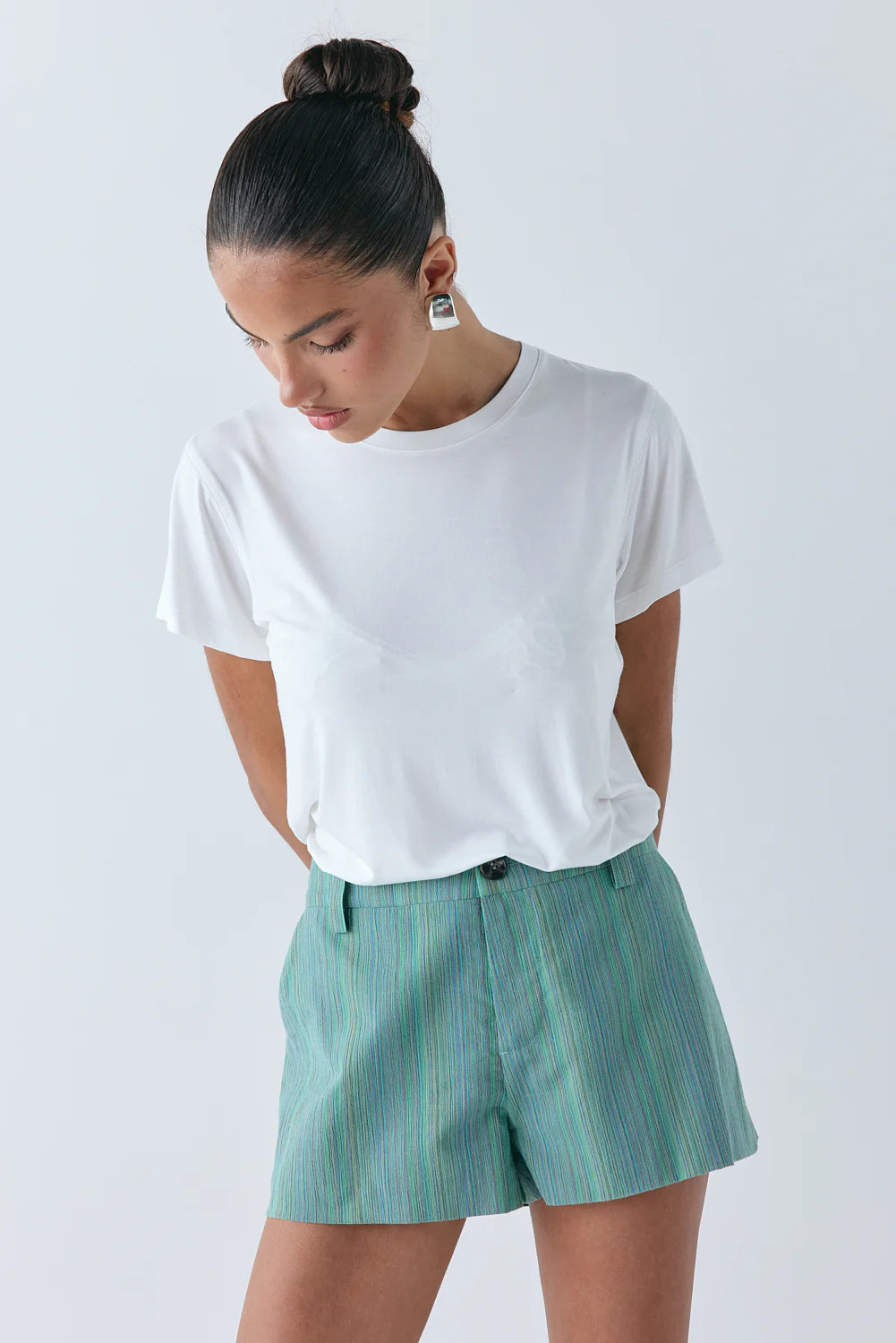 Salome Shorts Green Stripe | VRG Grl