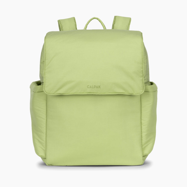 CALPAK Diaper Backpack with Laptop Sleeve in Lime Size 15.25"" x 11.5"" x 6.25"" | 100% Recycled | Babylist