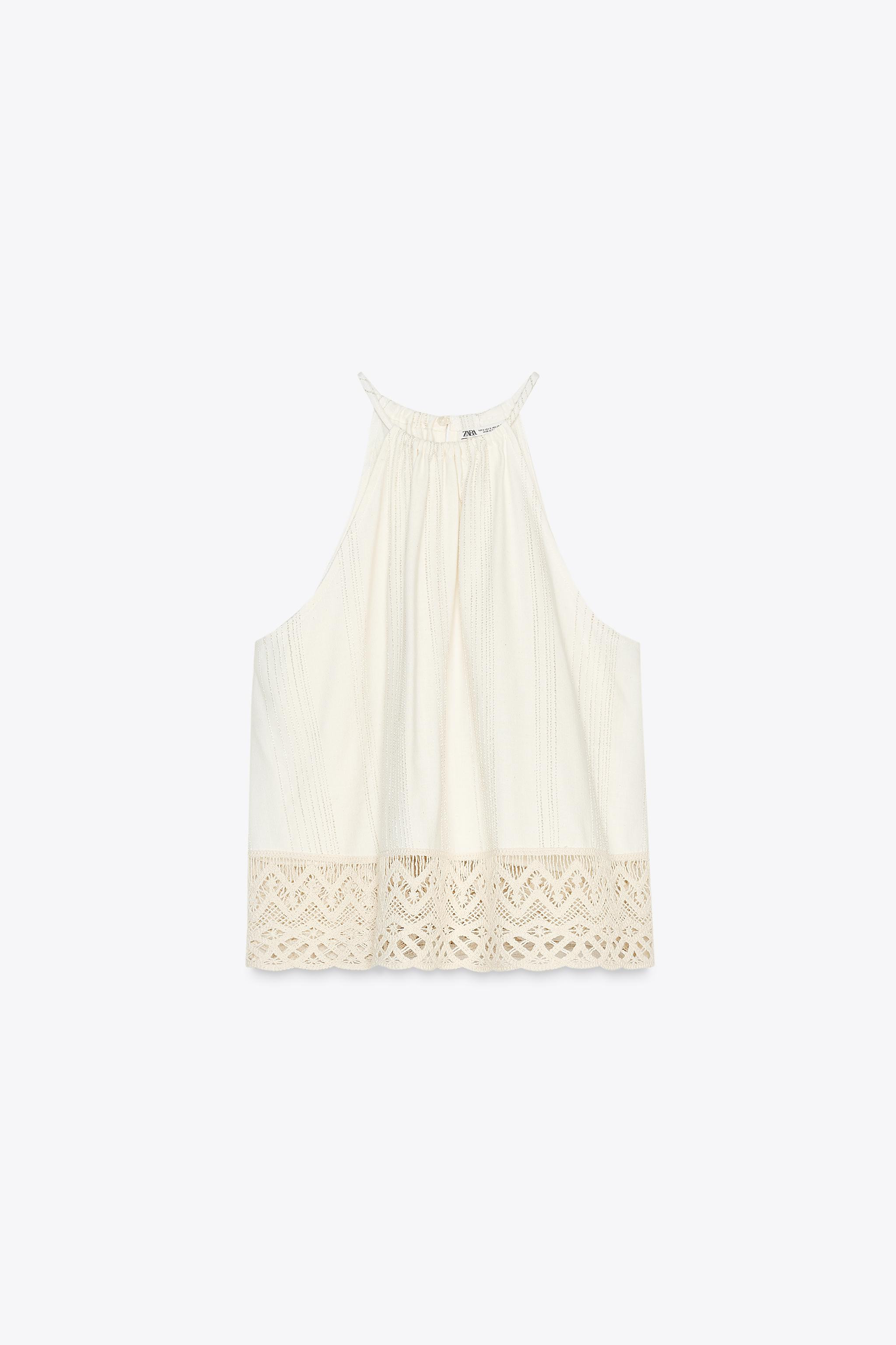 RUSTIC CROCHET HEM TOP | Zara US