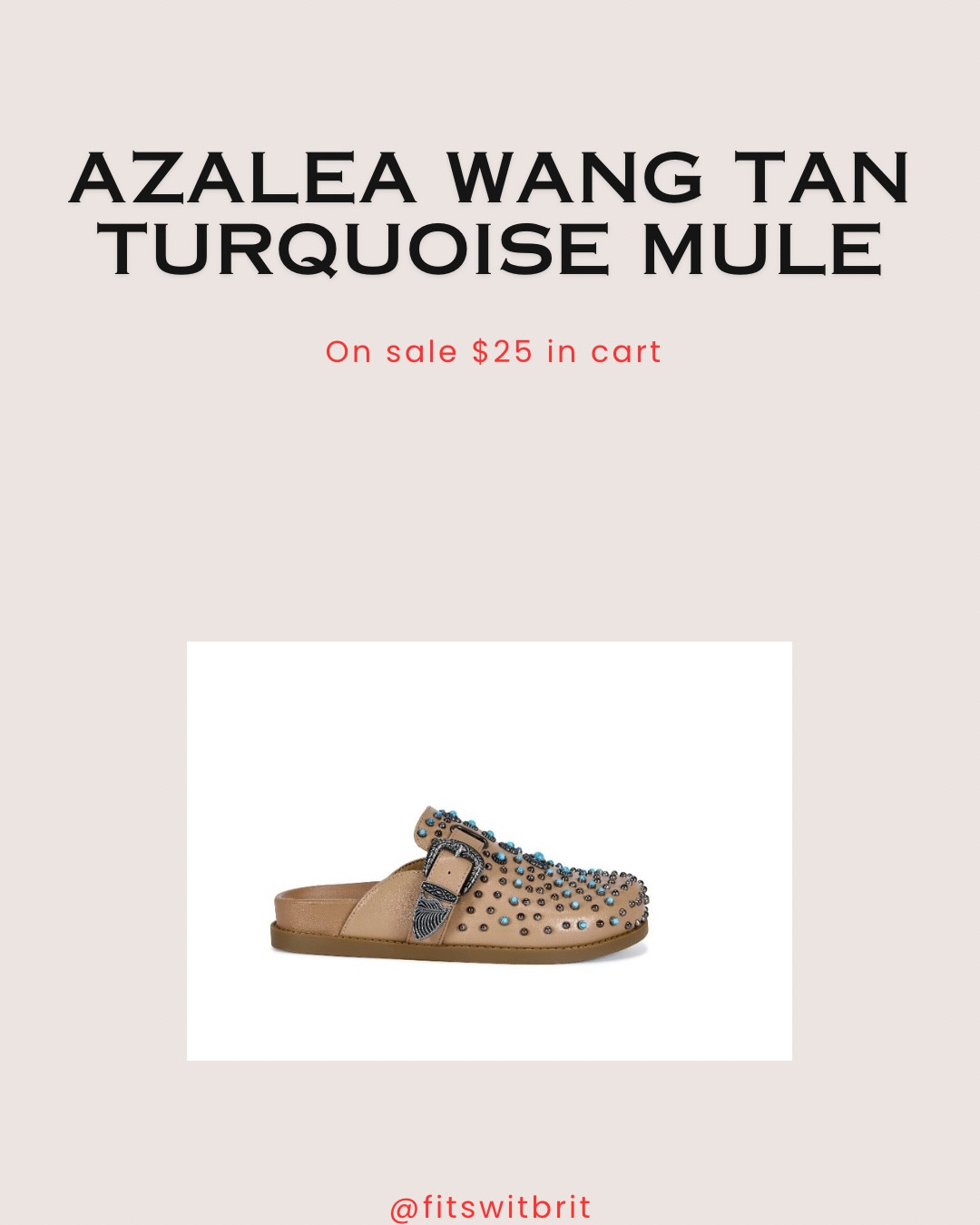 Azalea Wang tan turquoise mule on sale in cart  

#LTKGiftGuide #LTKSaleAlert #LTKFindsUnder50