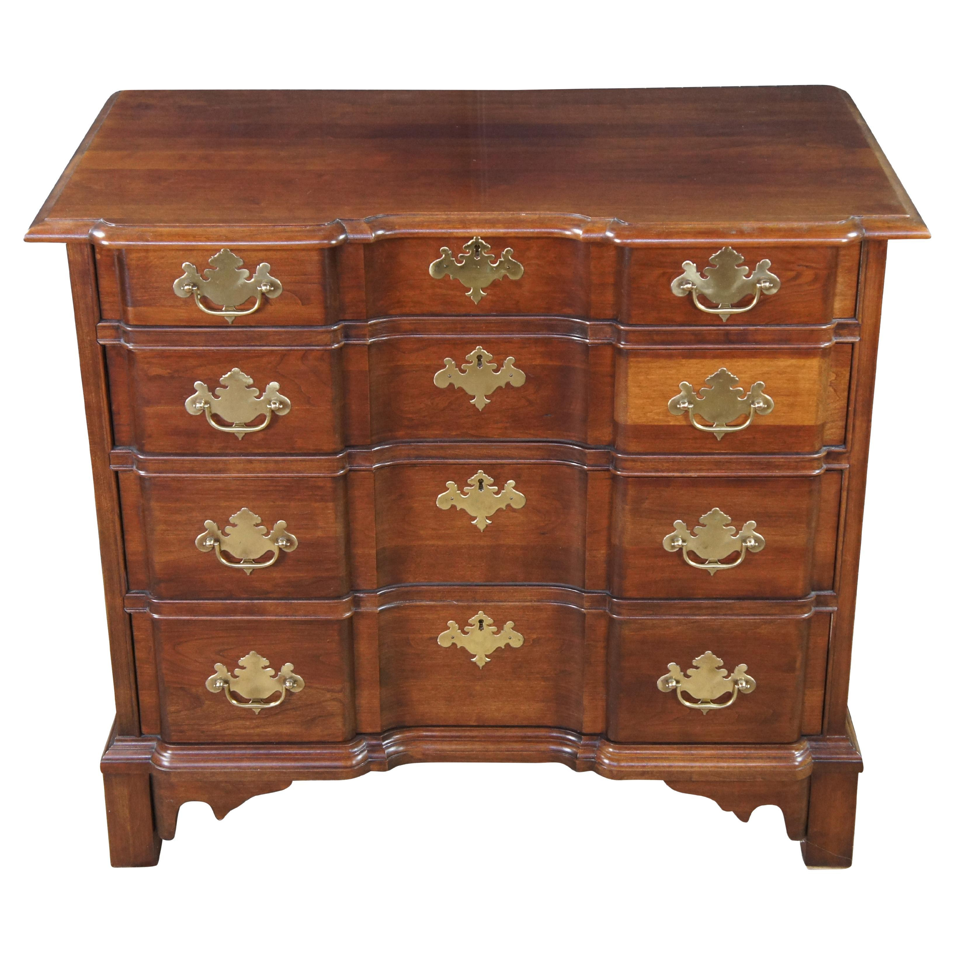 Pennsylvania House Georgian Style Cherry Block Front Chest of Drawers Dresser | 1stDibs
