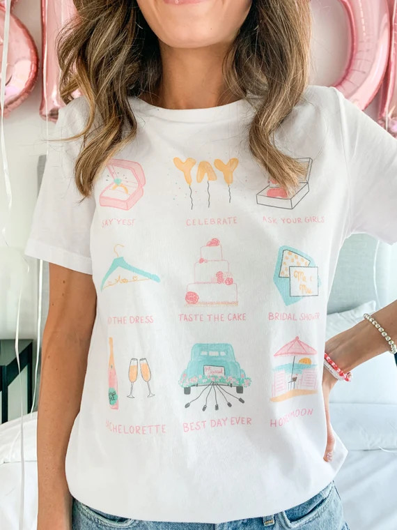 Bride doodle t-shirt, wedding planning tee, bride gift, bride to be, honeymoon, bachelorette shir... | Etsy (US)