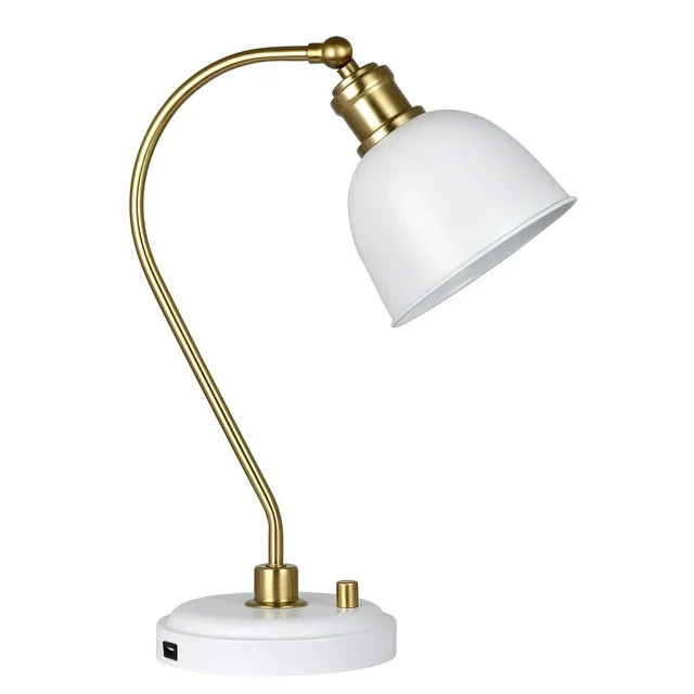 Better Homes & Gardens 18" White and Gold Desk Lamp, Modern Design | Walmart (US)