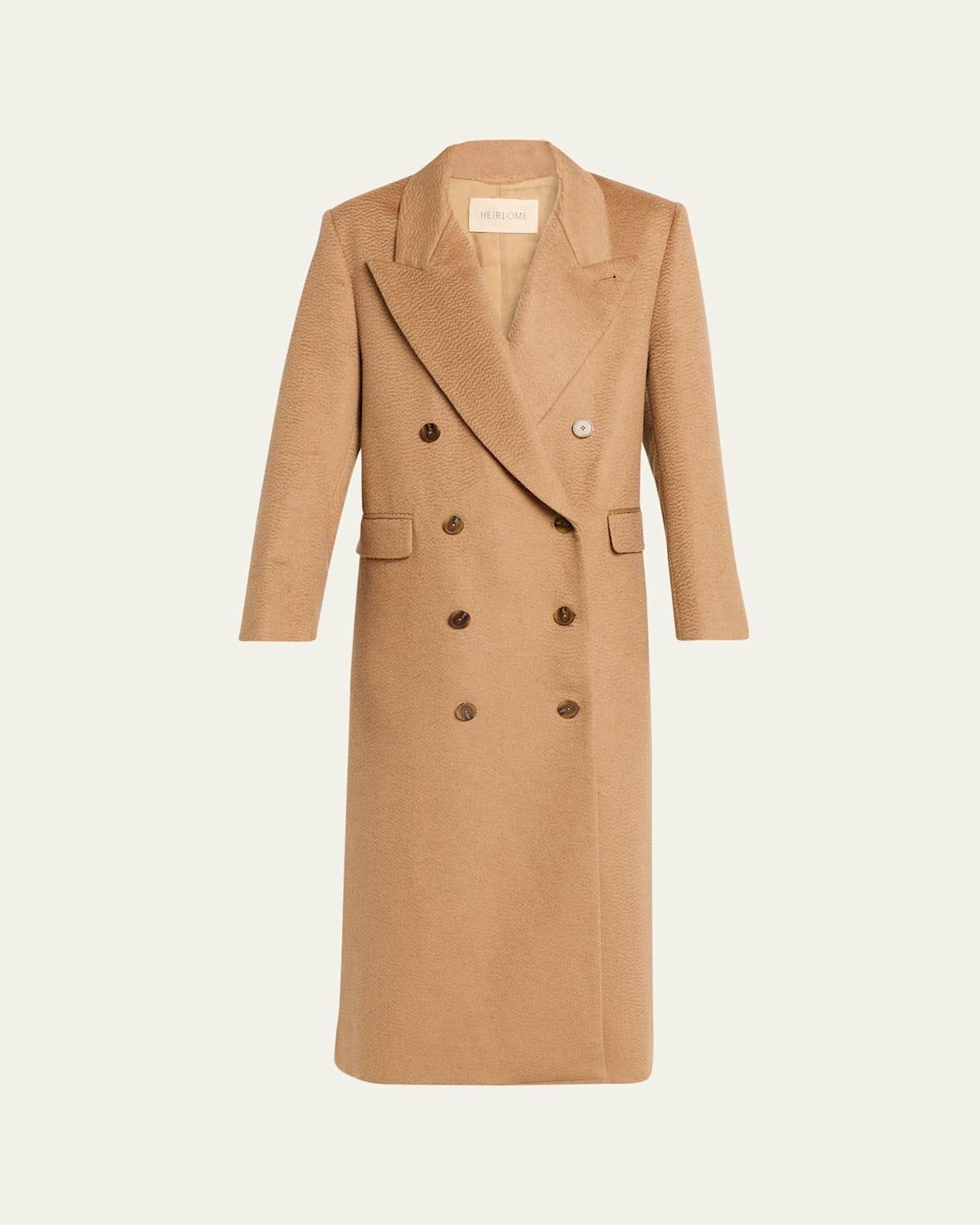 Lilli Brushed Camel Double-Breasted Long Coat | Bergdorf Goodman