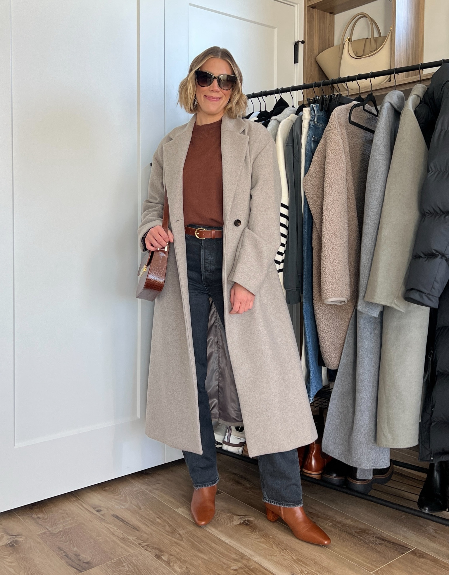 Wearing size 26 jeans, small mockneck sweater, small long wool coat, boots tts 

#LTKfindsunder50 #LTKstyletip #LTKfindsunder100