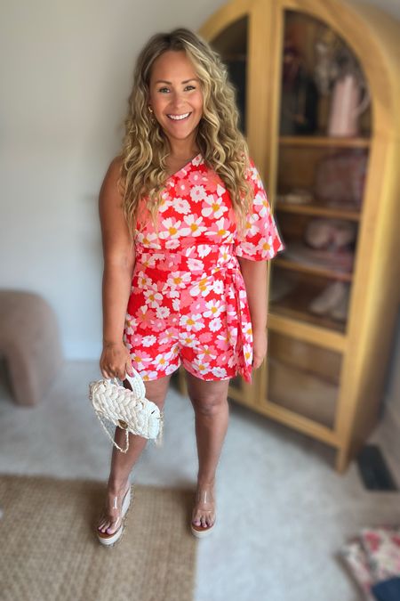 How cute is this look?! Head to toe is Amazon! Wearing a Large in the romper! 

#appleshape #size10 #size12 #midsize

#LTKunder50 #LTKstyletip #LTKcurves