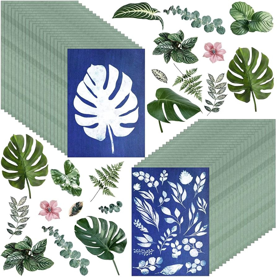 40 Sheets Cyanotype Sun Print Kit - A5 High Sensitive Solar Activated Art Drawing Paper for Arts ... | Amazon (US)