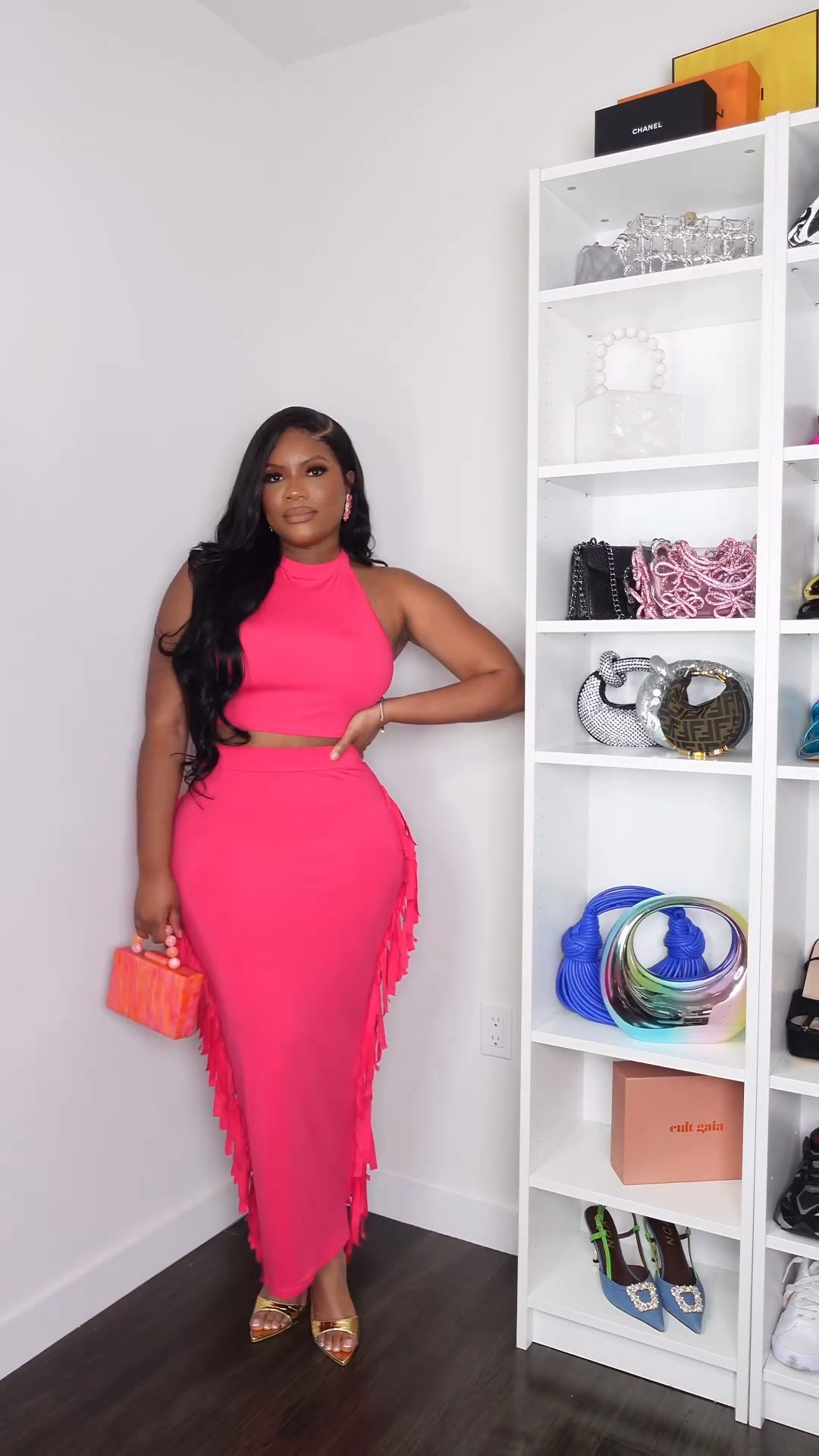 I’m wearing a medium in the pink two piece, gold heels, set, maxi skirt, fringe skirt, vacation outfit, 

#LTKfindsunder50 #LTKFestival #LTKstyletip