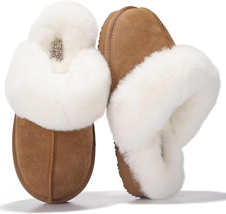 Project Cloud Genuine Leather Slippers for Women Footwear with Genuine Fur Lining Womens Clogs & ... | Amazon (US)