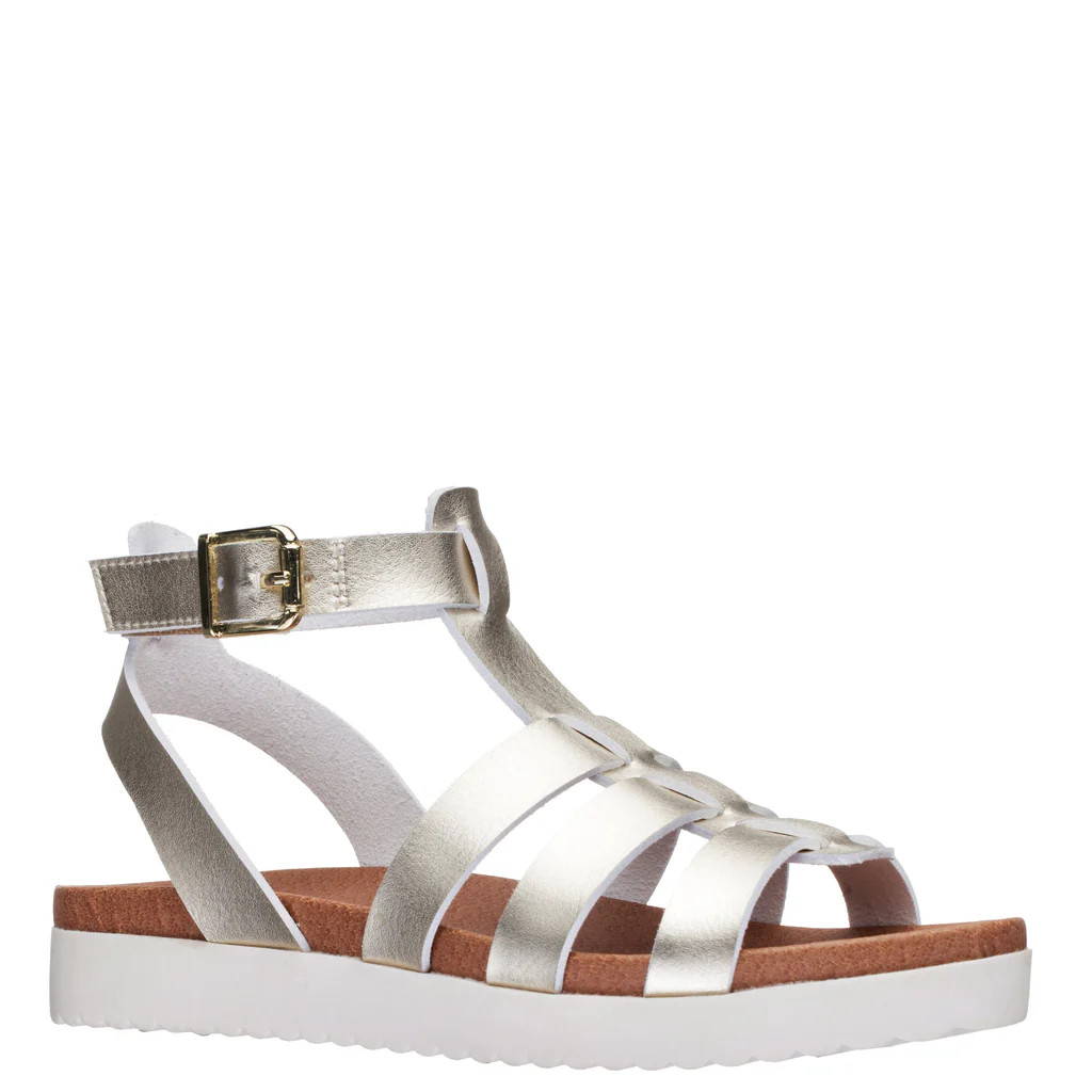 KIDPIK Girls Metallic Strappy Sandal, Size: 7 Toddler - 6 Youth | Kidpik Basics