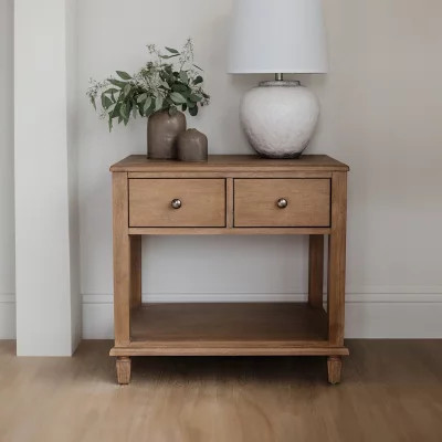 details by Becki Owens Ren 2-Drawer Nightstand, Distressed Natural Wood Finish | Sam's Club