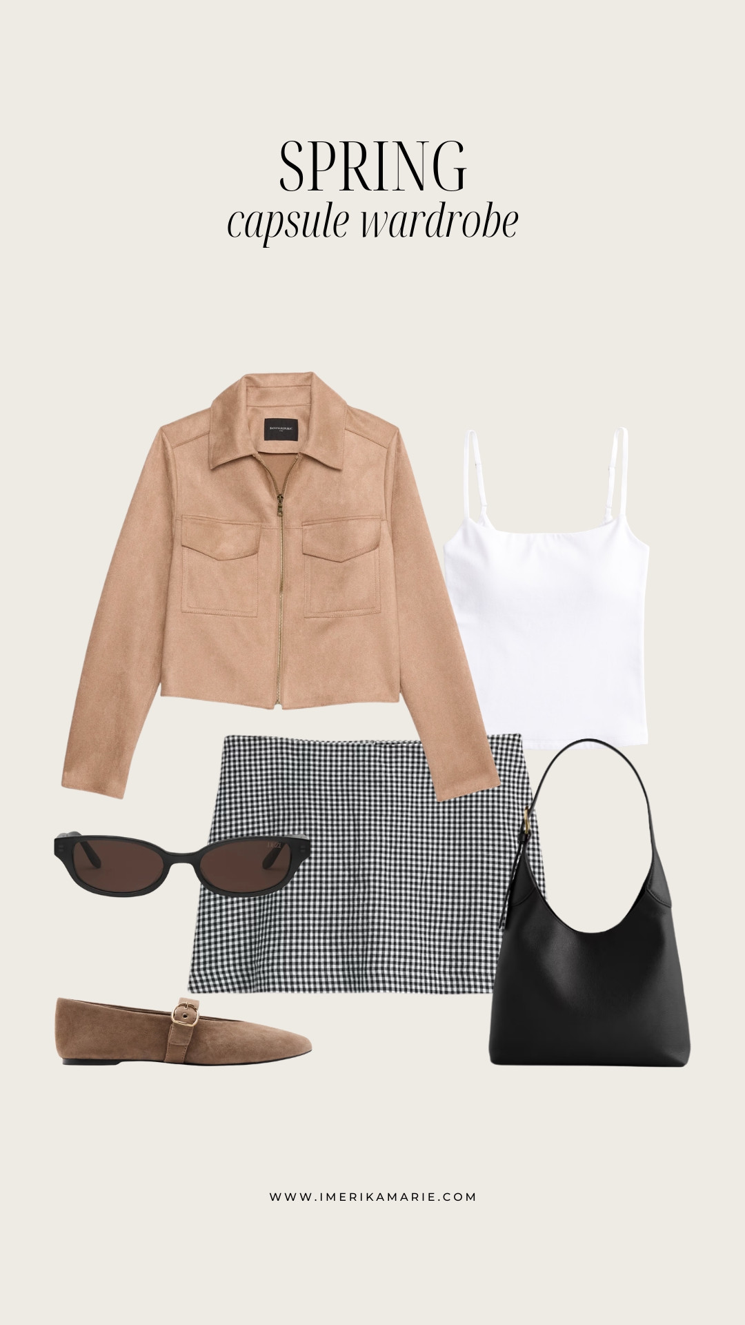 Spring Capsule Wardrobe Outfit

A mix of timeless basics you can wear on repeat — suede jacket, gingham mini skirt, and flats. Perfect for creating multiple outfits with just a few pieces this season. 

 

#LTKootd #LTKSeasonal