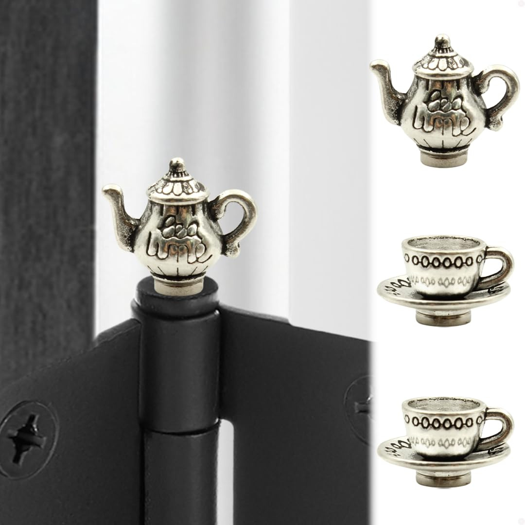 Hinge Head Tea Cup Set of 3 - Door Hinge Heads Decorative Topper Miniature - Cottagecore Magnetic... | Amazon (US)