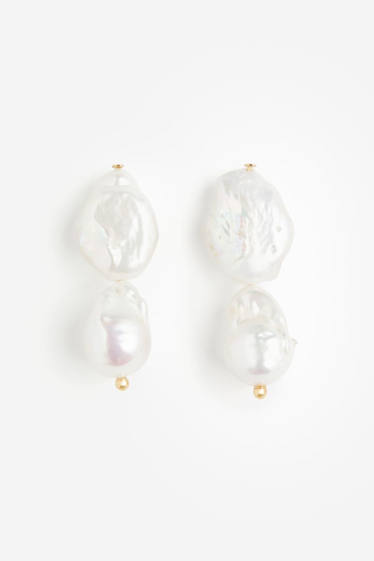 Gold-plated Pearl Pendant Earrings | H&M (US + CA)