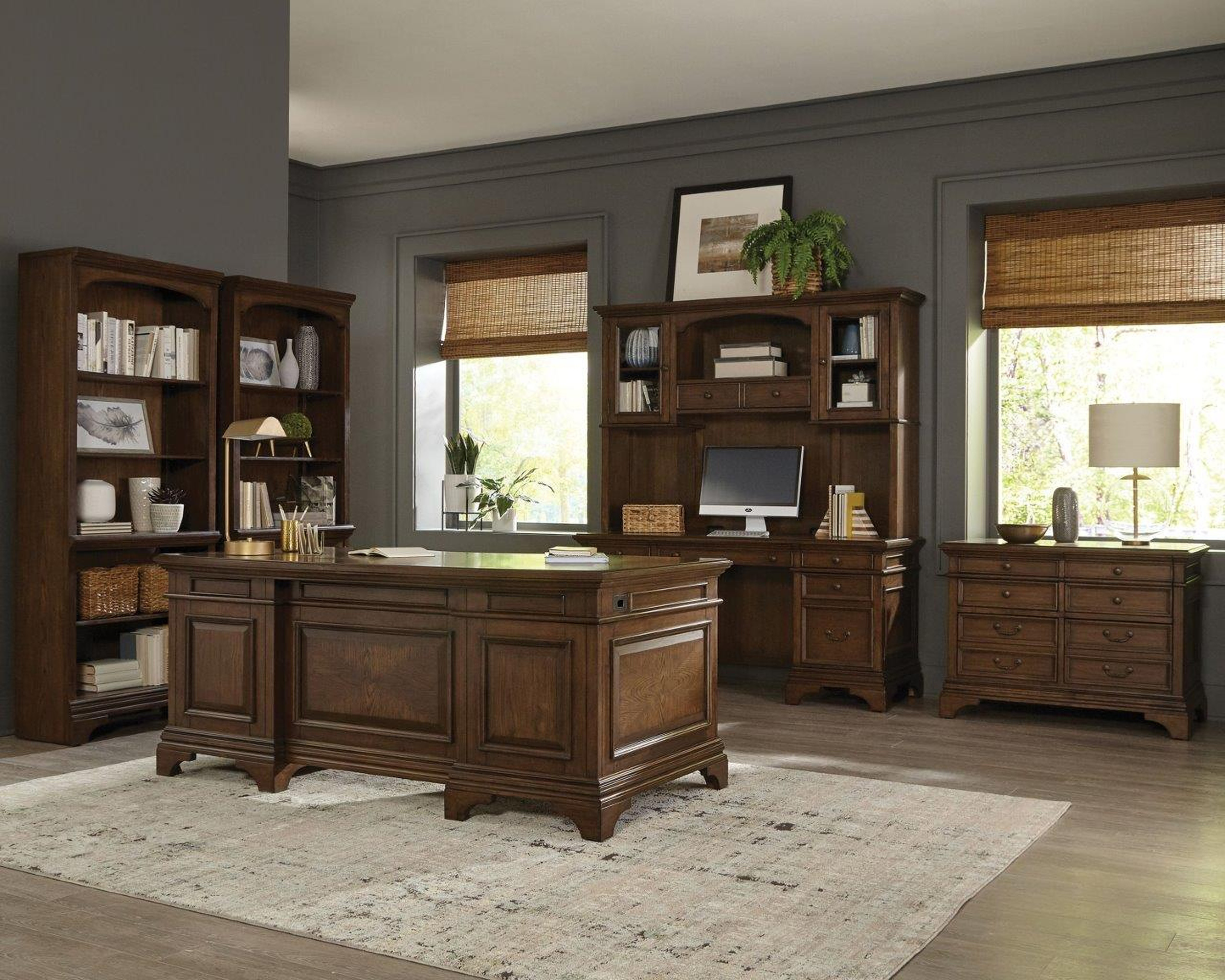 Hartshill Home Office Set In Burnished Oak | 1stopbedrooms
