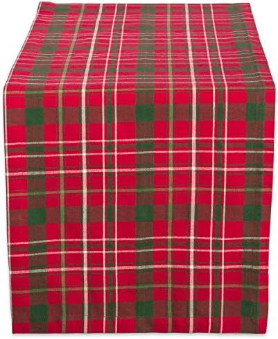 DII Holiday Dining Table Linen Collection Tartan Holly Plaid, Christmas Table Runner, 14x72, Red ... | Amazon (US)