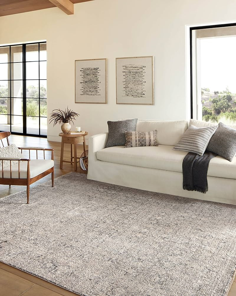 Loloi Amber Lewis Alie Collection ALE-01 Stone/Mist 2'-3" x 3'-10", .13" Pile Height, Accent Rug | Amazon (US)