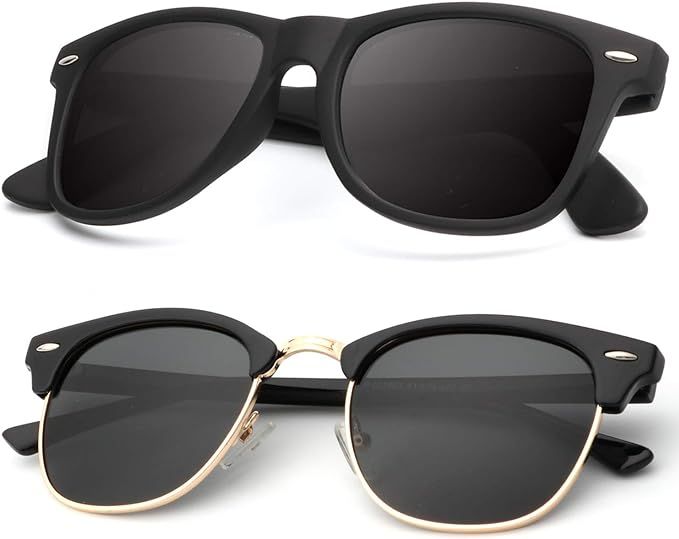 Unisex Polarized Sunglasses Stylish Sun Glasses for Men and Women Color Mirror Lens Multi Pack Op... | Amazon (US)