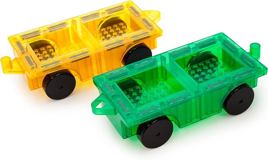 PicassoTiles 2pcs Magnetic Tiles Expansion Car Truck Building Blocks Compatible Set, Kids Magnet ... | Amazon (US)