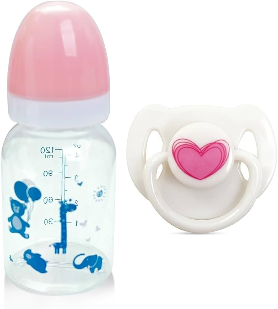 Pink Style Pacifier and Bottle 2 Piece Set Safest Reborn Baby Doll Accessories - B | Amazon (US)