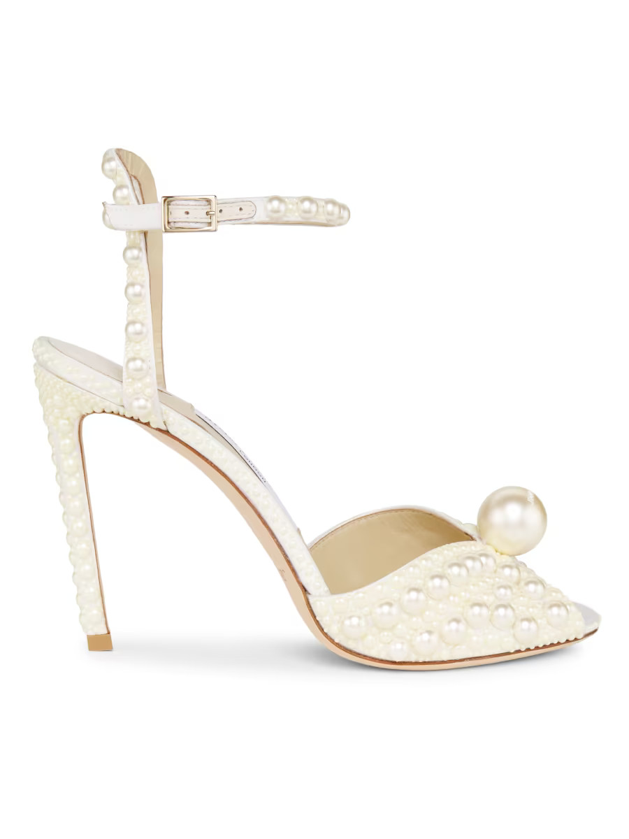 Sacora 100MM Pearl-Embellished Sandals | Saks Fifth Avenue