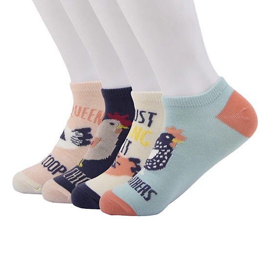 Funky Socks  No Show Chicken Theme, 4 pk. | Tractor Supply