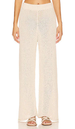 Crochet Wide Leg Pant in Sandshell | Revolve Clothing (Global)