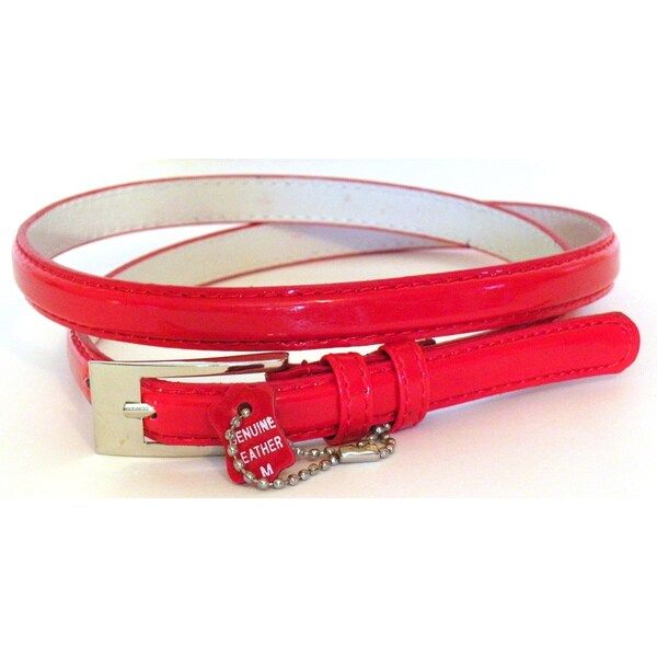 Women's Red Patent Leather Skinny Belt | Bed Bath & Beyond