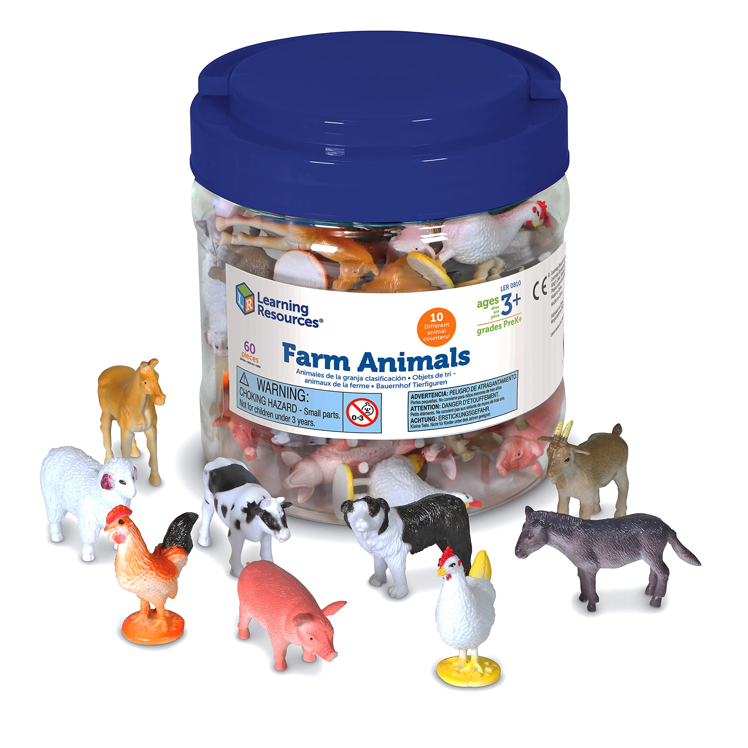 Learning Resources Farm Animal Counters - 60 Pieces, Ages 3+ Toddler Learning Toys, Farm Animals ... | Amazon (US)