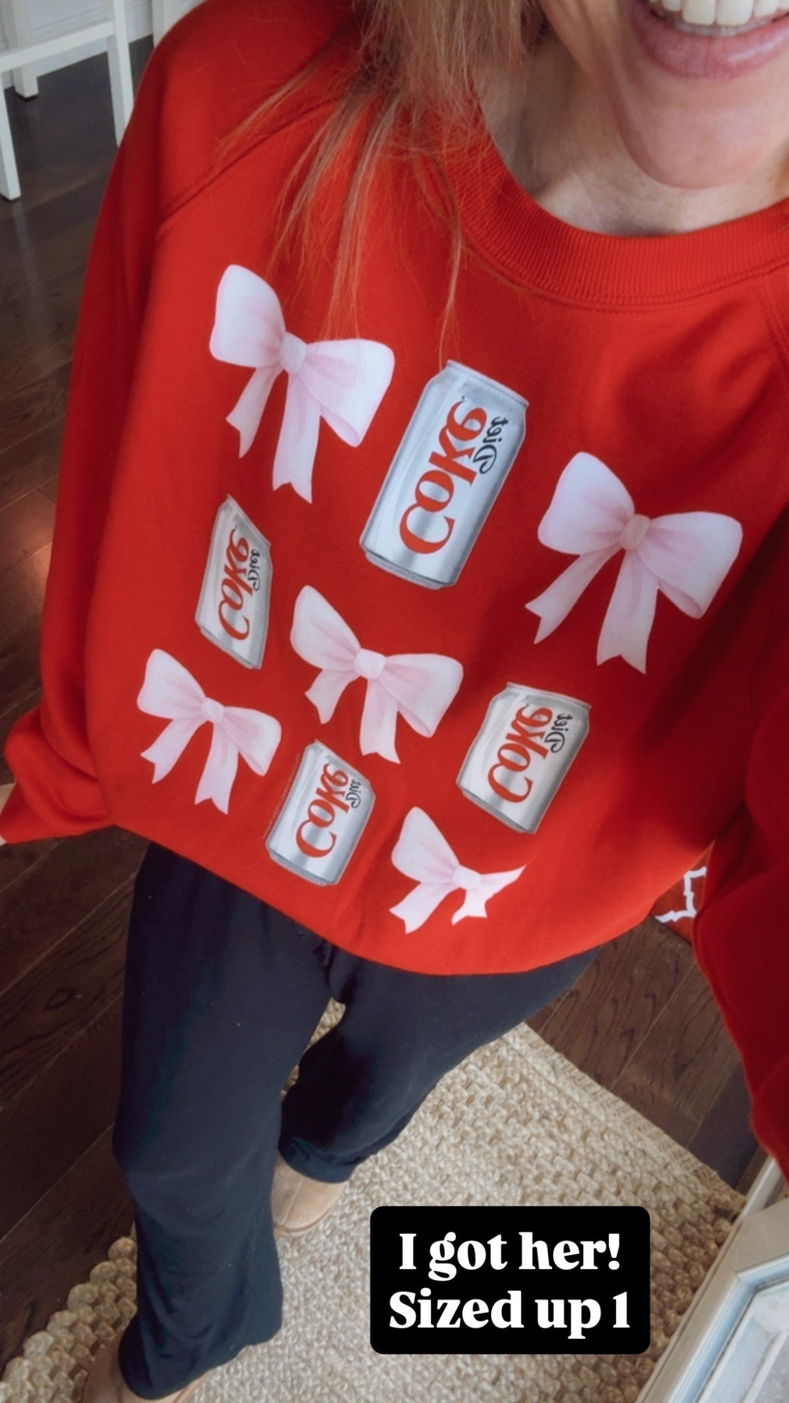I got her!! Diet Coke sweatshirt with bows I sized up 1 to the M 

Old navy
Fleece lined sweatshirt 