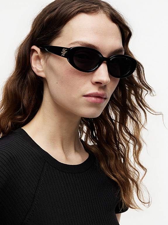 Logo Plaque Oval Sunglasses | Tommy Hilfiger UK