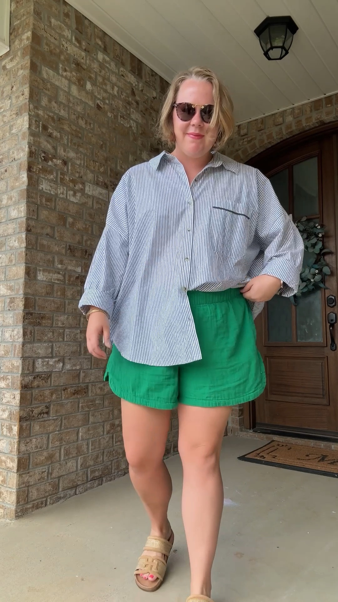 Old navy shorts, Anthro button down, Sam Edelman sandals, 

#LTKMidsize #LTKStyleTip #LTKFindsUnder50