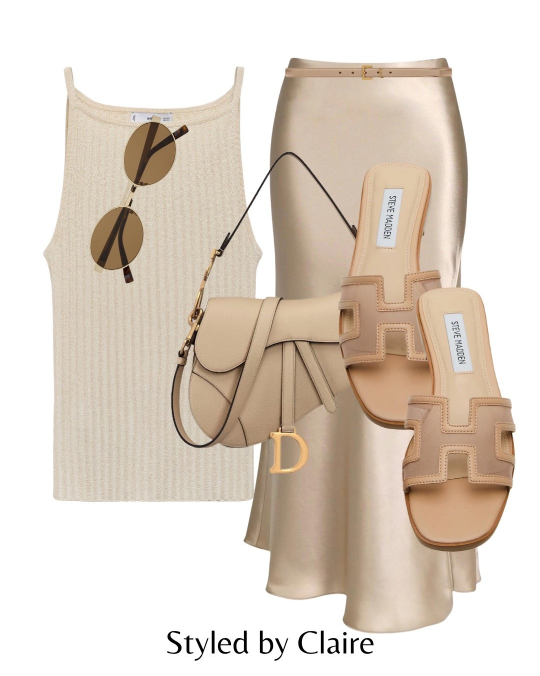 Golden Hour Inspo✨
Tags: mango shimmery tank top strappy gold satin skirt champagne Steve Madden mesh sandals Hayden blush neutral sliders Dior bag belt sunglasses fashion summer inspo outfit ideas city break date night holiday vacation Dubai Barcelona Ibiza special occasion statement outfitt ideas city

#LTKstyletip #LTKsummer