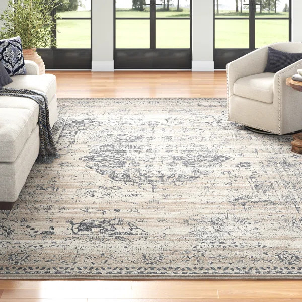 Lapointe Oriental Dark Blue/Beige Area Rug | Wayfair North America