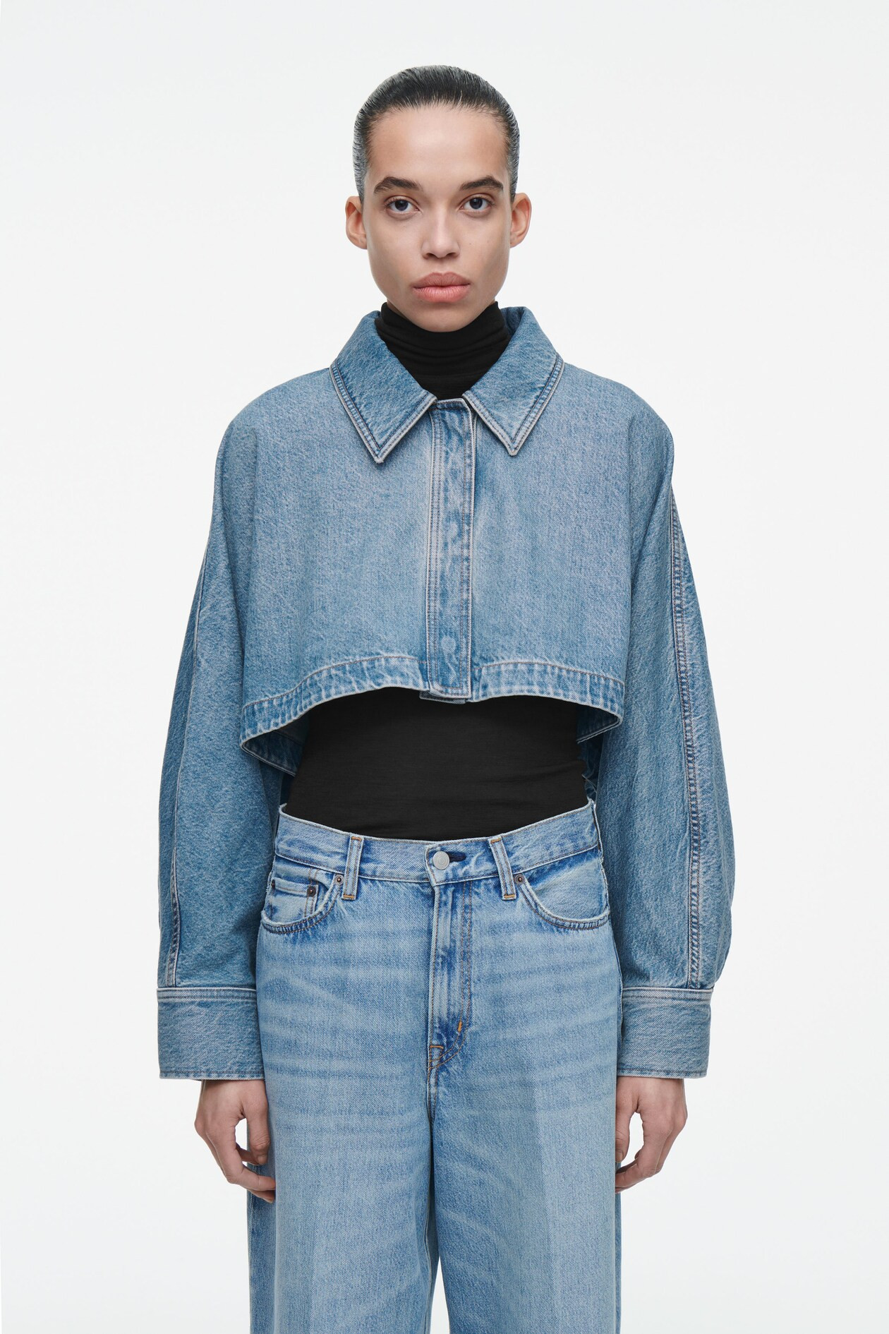 CROPPED DENIM JACKET - LIGHT BLUE | COS UK