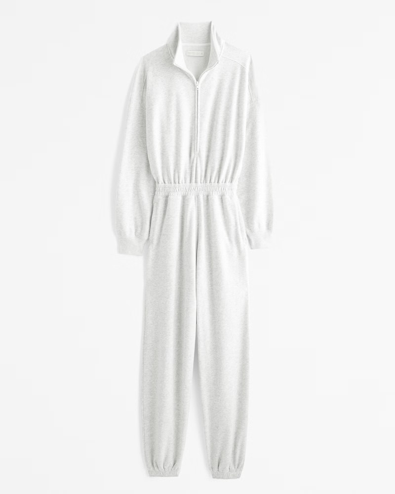 Women's Long-Sleeve Half-Zip Fleece Jumpsuit | Women's Dresses & Jumpsuits | Abercrombie.com | Abercrombie & Fitch (US)