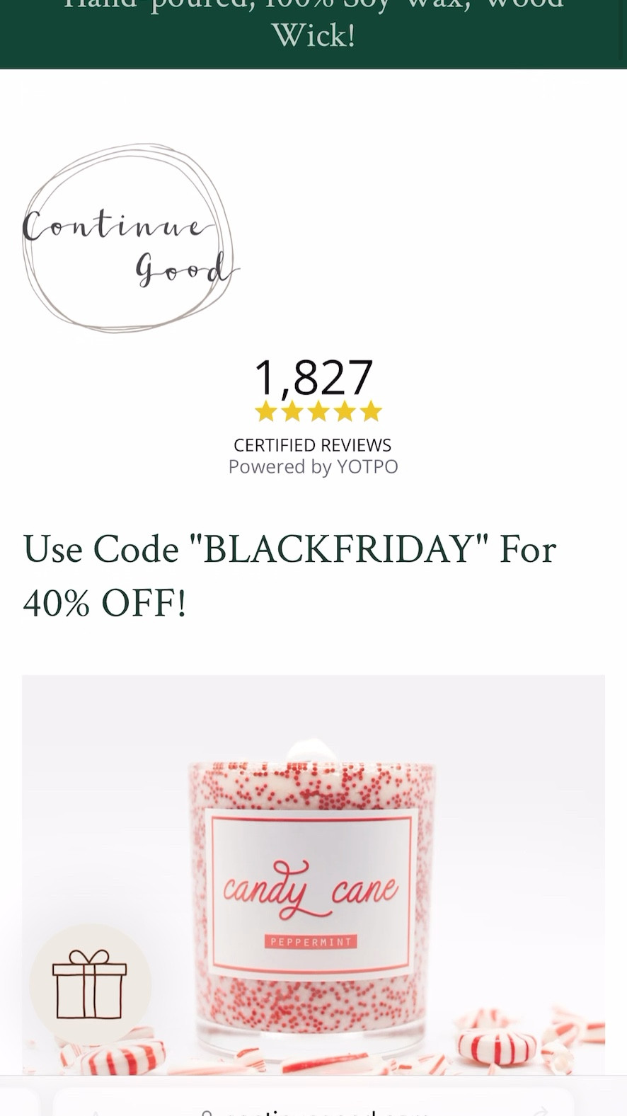 Look how amazing & cute these continue good candles are! Perfect for everyone on your list! Use code BLACKFRIDAY for 40% off! 🔥

#LTKSaleAlert #LTKCyberWeek #LTKGiftGuide