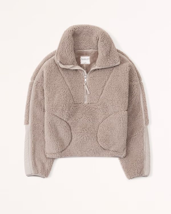 Women's Utility Sherpa Half-Zip Sweatshirt | Women's New Arrivals | Abercrombie.com | Abercrombie & Fitch (US)