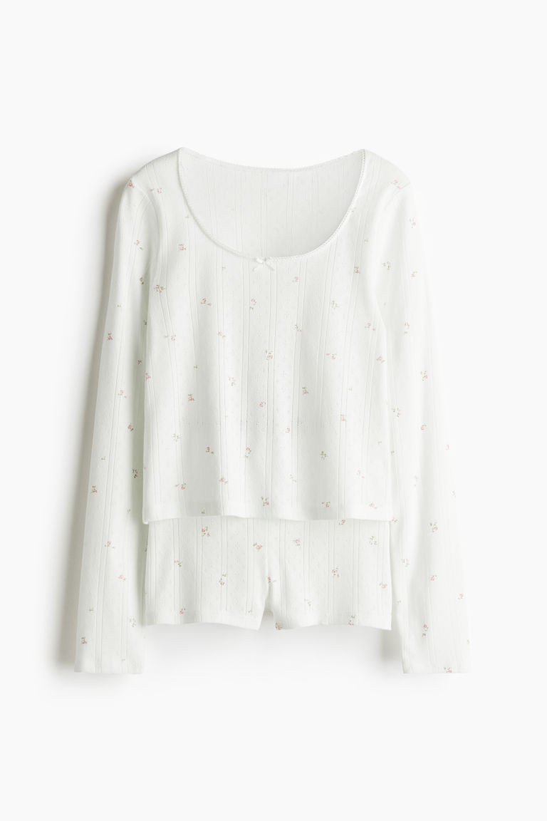 H & M - Pointelle Pajamas - White | H&M (US + CA)