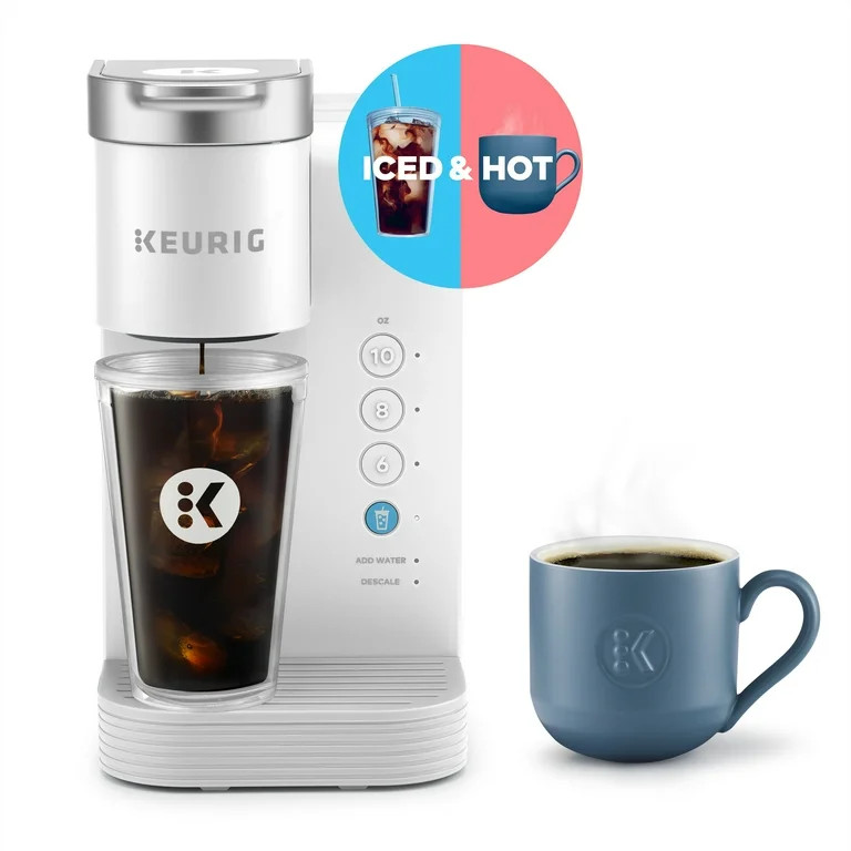 Keurig K-Iced Essentials Iced and Hot Single-Serve K-Cup Pod Coffee Maker, White - Walmart.com | Walmart (US)