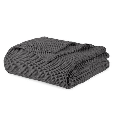 Whisper Organics Waffle Knit Blanket Dark Grey Full/Queen | Target