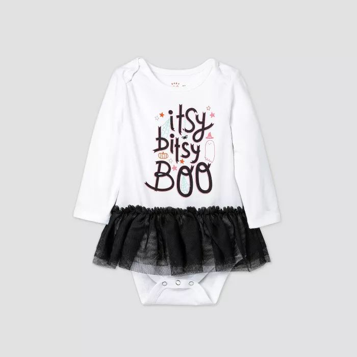 Baby Girls' 'Itsy Bitsy Boo' Tutu Bodysuit - Cat & Jack™ White | Target