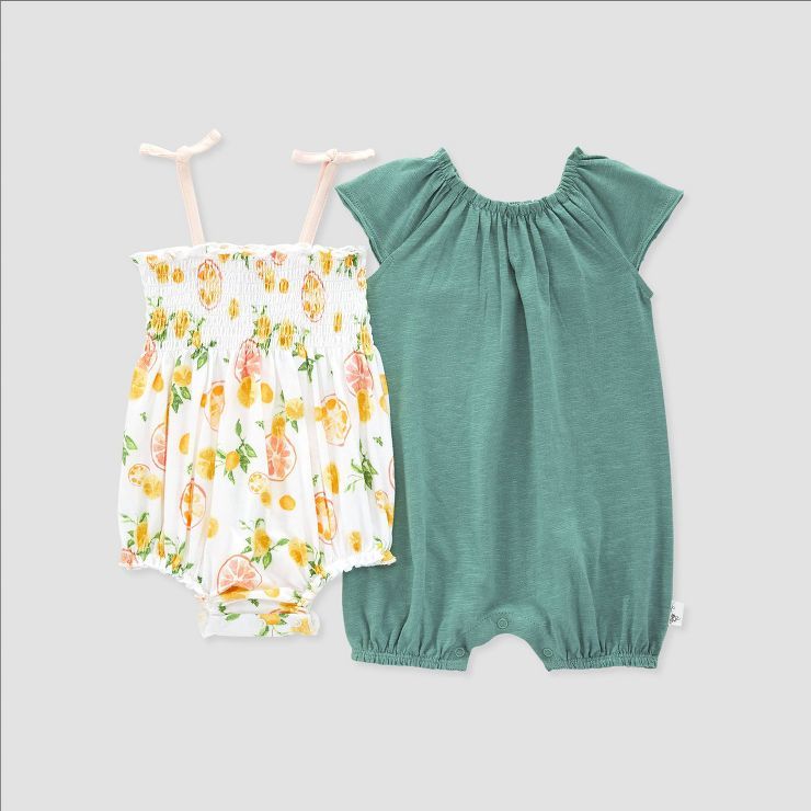 Burt's Bees Baby® Baby 2pk Bubble Romper - Sage Green | Target