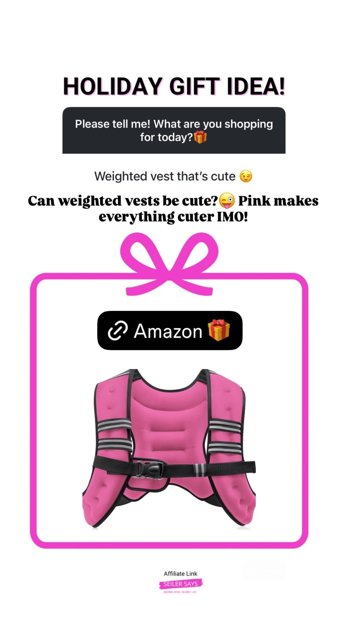 Can weighted vests be cute?😜 Pink makes everything cuter IMO! Here’s some Amazon Christmas, holiday gift ideas for the fitness fanatic in your life!

#LTKGiftGuide #LTKCyberWeek #LTKActive
