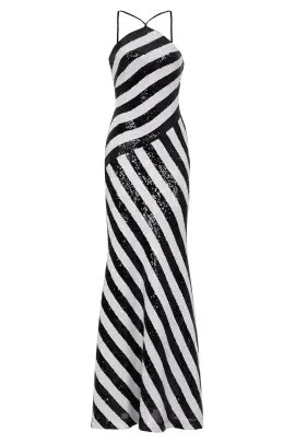 Sequin Stripe Gown | Rent the Runway