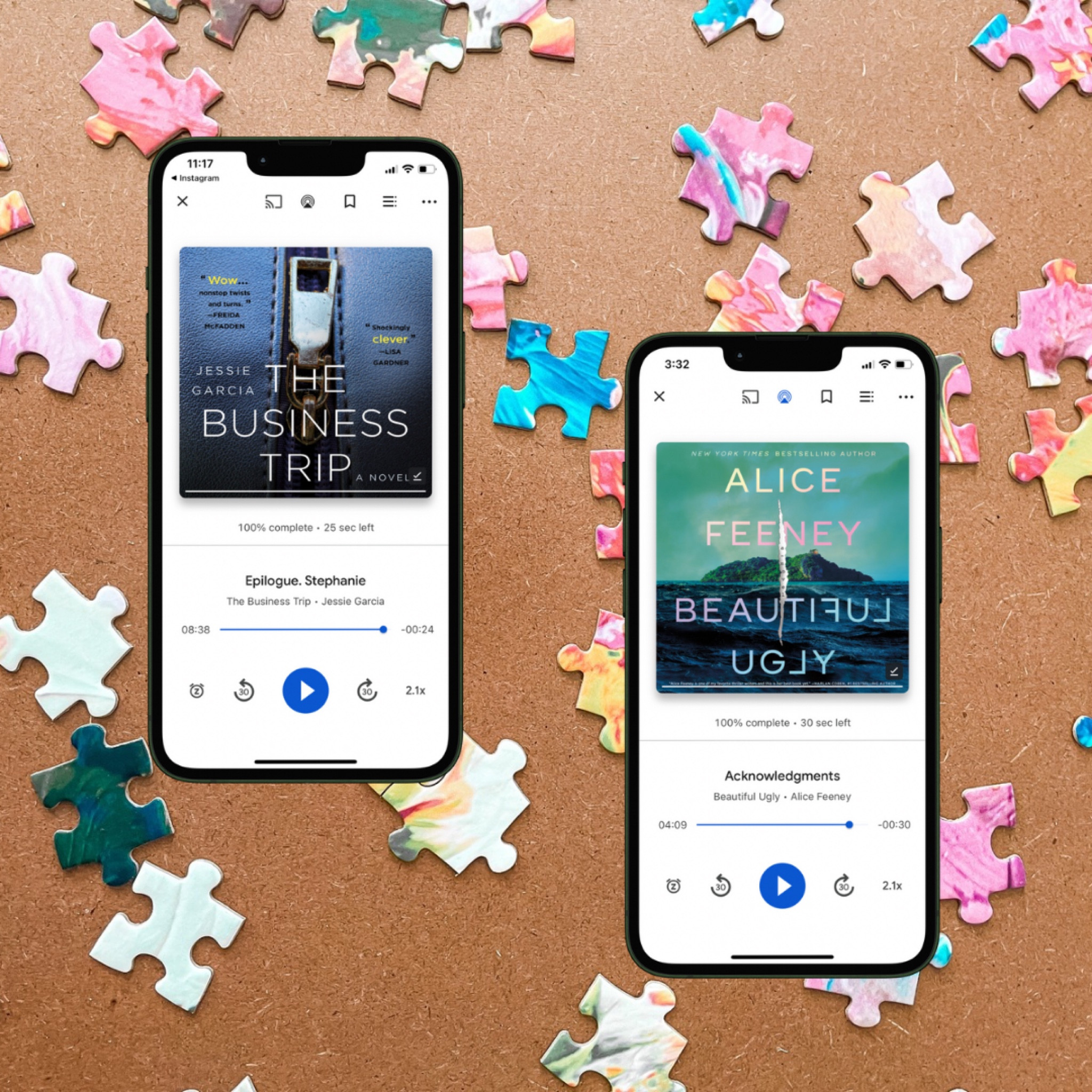 Audiobooks, thrillers, mystery books, jigsaw puzzlees

#LTKFindsUnder50