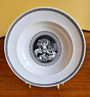 2 Antique Wedgwood Etruria Cipriani Cherub England 9" Black White Bowls | eBay US